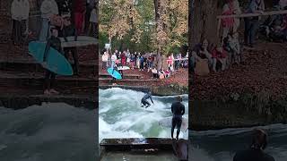 Surfing in the Isar river in München [upl. by Eiramacissej]