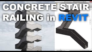 Monolithic Concrete Stair Railing in Revit Tutorial [upl. by Analad353]