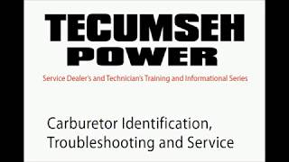 Tecumseh Carburetor Repair Manual and Identification Guide [upl. by Armstrong]