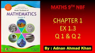 Maths 9th NBF Ex 1 3 Q1 Q2 [upl. by Hploda]