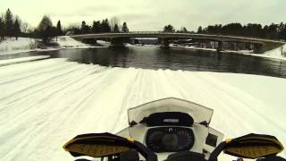 Snowmobile Water Crossing  Dorset ON Rich Robinson GoPro [upl. by Adnicul]