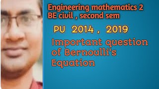 Engineering mathematics 2  Bernoullis Equation  Differential Equation BE civil  2nd sem [upl. by Grados]