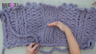 HAND KNIT A CHUNKY BLANKETCABLE KNIT [upl. by Allicerp]