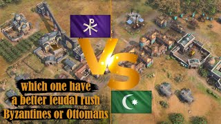 Byzantines VS Ottomans feudal rush  AOE4  Who can win aoe aoe4 aoe4conqueror ageofempires4 [upl. by Marucci495]