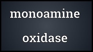 Monoamine oxidase Meaning [upl. by Obadias]