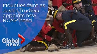 Iconic Canadian Mounties collapse during appointment of new commissioner [upl. by Ahseet]