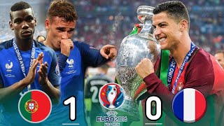 PORTUGAL 10 FRANCE FINAL EURO 2016 CRAZY MATCH 💥 Extended Highlights Goals HD [upl. by Enyleve]