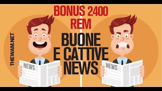 REDDITO DI EMERGENZA e BONUS 2400€ belle e brutte notizie [upl. by Attiuqal]