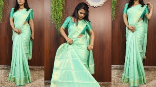 Silk saree draping  Easy steps of silk saree draping [upl. by Atinat]