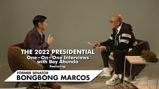 The 2022 Presidential OneOnOne Interviews with Boy Abunda featuring Former Senator Bongbong Marcos [upl. by Yarised]