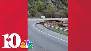 Video shows extent of damage on I40 after it was partly washed away in NC in the mountains [upl. by Roach]