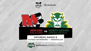 BOYS BB DIII District Final  Minford Falcons vs North Adams Green Devils [upl. by Egres]