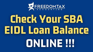 How To Check Your SBA EIDL Loan Balance Online [upl. by Panthea593]