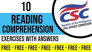 CIVIL SERVICE EXAM  10 SAMPLE QUESTIONS FOR Reading Comprehension [upl. by Ennyl]