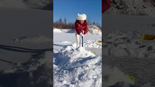 This Girl got stuck under a snowy mountain 😱 trending snow shortvideo [upl. by Tnemelc]