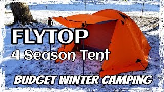 Flytop 4 Season Tent Review  Winter Budget Camping [upl. by Adihaj]