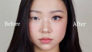 무쌍 메이크업 HOW TO MAKE YOUR EYES 2X BIGGER WITH MAKEUP  ASIAN MONOLID MAKEUP [upl. by Ellimahs]