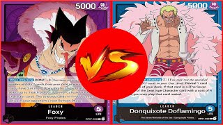 OP08 Gameplay Foxy VS Doflamingo One Piece TCG [upl. by Nomahs725]