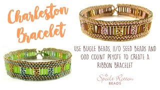 Charleston Bracelet  Odd Count Peyote Stitch [upl. by Inavoj845]