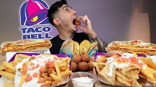 MUKBANG EATING Taco Bell New Triple Crunchwrap Supremes Gordita Tacos Fries Supreme [upl. by Ehtyde]