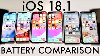 iOS 181 Battery Comparison iPhone XR Vs iPhone 11 Vs iPhone 12 Vs iPhone 13 Vs iPhone 14 amp 15 [upl. by Etnuahc]