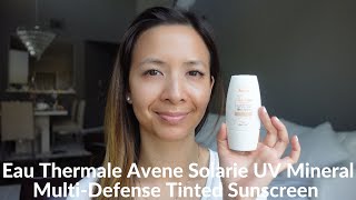 Eau Thermale Avene Solarie UV Mineral Multi Defense Tinted Sunscreen Wear Test  Tiana Le [upl. by Ebaj931]