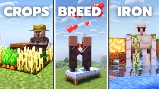 3 STARTER FARMS with VILLAGERS in Minecraft 121 [upl. by Vallie]