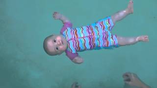 Baby swimming  floating unassisted at 5 months old [upl. by Tawsha]