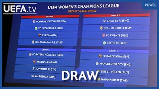 THE 202425 UWCL GROUP STAGE DRAW [upl. by Sandry]