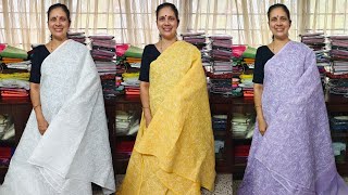 New arrival Cotton Kotta and Georgette Chikankari sarees [upl. by Ellerrad]