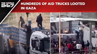 Gaza News  Hundreds Of Aid Trucks Looted In Gaza [upl. by Fishbein690]