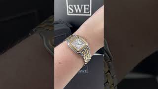 Cartier Panthere Ladies Steel Yellow Gold 2 Row Watch W2PN0007 Review  SwissWatchExpo [upl. by Yeldua]