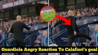 Pep Guardiolas reaction to Calafioris goal [upl. by Ellesig]