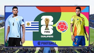 Uruguay v Columbia  CONMEBAL WORLDCUP QUALIFIERS 2024  2024 Full Match 4K  PES 21 [upl. by Ronoc]