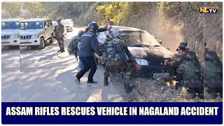 ASSAM RIFLES RESCUES VEHICLE IN NAGALAND ACCIDENT [upl. by Templeton]