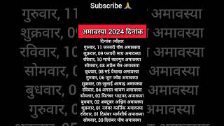 2024 Amavasya Date  Amavasya Kab Hai  2024 Amavasya List  2024 Amavasya Calendar  अमावस्या 2024 [upl. by Cleti]