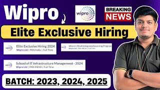 🔥Wipro Elite Exclusive 2024 2023 Hiring Announced  Wipro SIM Wilp Hiring 2023 2024 2025 BATCH [upl. by Athalia81]