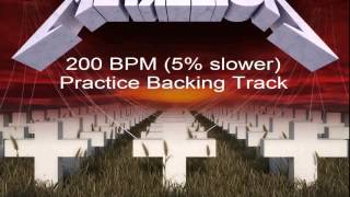 Master of Puppets 200 BPM 5 slower Practice Backing Track [upl. by Julissa]