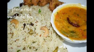 Jeera Rice With Dal Fry Recipe  Party Style Jeera Rice Dal Fry  ಜೀರಾ ರೈಸ್ ದಾಲ್ ಫ್ರೈ  Veg Thali [upl. by Epuladaugairam]