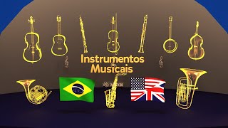 🇧🇷 Instrumentos musicais em português e inglês 🎸 [upl. by Drice746]