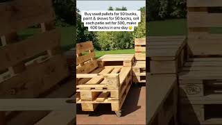 OLD WOOD PALLETS TO PATIO wood recycle shorts makemoney business patio sidehustle ideas tip [upl. by Porter]