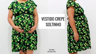 CORTE E COSTURA DE VESTIDO PARA GESTANTES BEM FÁCIL  COSTURA E ARTE [upl. by Blunt]