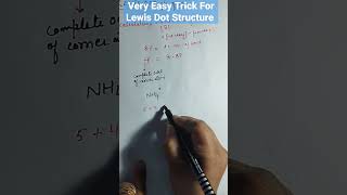 Easy Trick To Draw lewis Dot Structure of NH4 trickchemistryshorts 🔥Class 11  neet  jee easy [upl. by Nywnorb344]