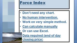 technical analysis lesson no 25 Force Index Part 1 [upl. by Yatnoed]