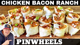 Chicken Bacon Ranch Pinwheels Easy GRIDDLE Appetizers [upl. by Hajin588]