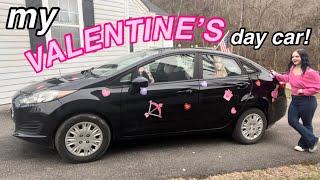 TOUR  VALENTINE’S DAY CAR💕  tipstricks on how to decorate [upl. by Fonsie198]