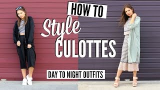 How to Style Culottes  Day to Night Outfit Ideas [upl. by Adnilav]