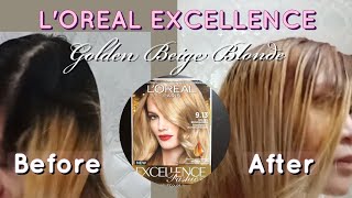 LOREAL PARIS 913 HAIR COLOR Golden Beige Blonde [upl. by Shapiro]