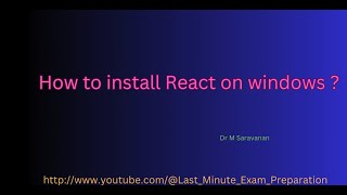 Reactjs how to install on windows [upl. by Tsepmet]