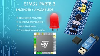 Tutoriales STM32 Keil Parte 3 Encender y apagar LEDs con delay STM32 Flasher NO ARDUINO [upl. by Ahsenod]